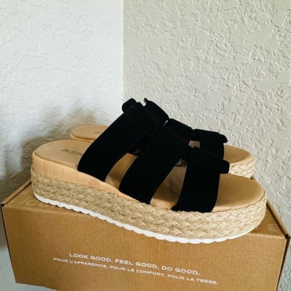 Dr. Scholl's Electric Platform Wedge Sandal, Cushioned, Black/Tan, Size 9,‎ NWT